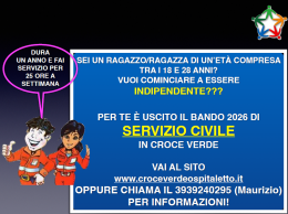 Croce Verde Ospitaletto SERVIZIO CIVILE UNIVERSALE 2026 SERVIZIO CIVILE UNIVERSALE 2026